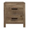 Bedroom Wooden Nightstand 1pc Weathered Pine Finish 2x Drawers Transitional Style Furniture