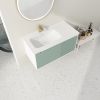 40 '' Wall-Mounted Bathroom Vanity with Ceramic Sink, Bathroom Vanity with Soft Close Door