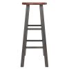 Ivy Bar Stool; Rustic Teak & Gray