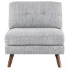 Grey Tufted Cushion Back Armless Chair