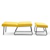 Yellow Modern Lazy Lounge Chair, Contemporary Single Leisure Upholstered Sofa Chair Set