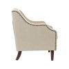 Moirai Vegan Leather Armchair-BEIGE