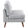 Grey Tufted Cushion Back Armless Chair