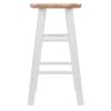 Element Counter Stools; 2-Pc Set; Natural & White