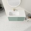 40 '' Wall-Mounted Bathroom Vanity with Ceramic Sink, Bathroom Vanity with Soft Close Door