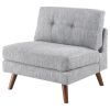 Grey Tufted Cushion Back Armless Chair