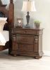 Traditional Antique 1pc Nightstand Bedroom Furniture Cherry Veneer Brown Finish 2-Drawers Hanging Pull Bedside Table