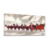 Framed Canvas Wall Art Decor Painting For Chrismas, Santa Claus with Reindeer Sledge Painting For Chrismas Gift