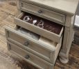 Transitional Bedroom Nightstand with Hidden Drawer Wire Brushed Gray Finish Birch Veneer Wood Bed Side Table