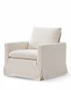 Swivel Chair with Loose Cover, Beige Fabric, Solid wood, Dimensions: 32.67"D x 32.28"W x 32.67"H, living room, bedroom