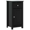 4 Piece Bathroom Furniture Set BERG Black Solid Wood Pine