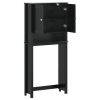 Washing Machine Cabinet BERG Black 29.9"x10.6"x64.8" Solid Wood