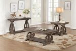 Classic Traditional End Table with Bottom Shelf Dark Oak Finish Scrolled Base Support 1pc Wooden Furniture Living Room