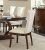 Modern Traditional 7pc Dining Set Table with Extension Leaf and 6 Upholstered Chairs Dark Cherry Finish Wooden Kitchen Dining Furniture