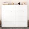 Queen Size Murphy Bed Wall Bed,White