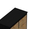 4 Drawers Rattan Cabinet,for Bedroom,Living Room,Dining Room,Hallways,Easy Assembly, Black