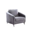 Sofia 36" Gray Velvet Modern Chic Accent Armchair