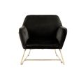 Keira 29.5" Black Velvet Accent Chair with Metal Base