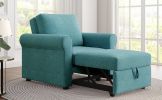 3-in-1 Sofa Bed Chair, Convertible Sleeper Chair Bed,Adjust Backrest Into a Sofa,Lounger Chair,Single Bed,Modern Chair Bed Sleeper for Adults,Teal(Old