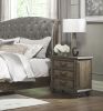 Traditional Vintage Style 1pc Nightstand of 3 Drawers Metal Hardware Weathered Pecan Finish Classic Bedroom Furniture