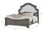 Grace King 5 Pc Bedroom Set in Gray