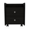 Lakewood 1-Shelf 2-Drawer Nightstand Black Wengue