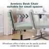 Armless Office Desk Chair No Wheels, GREEN