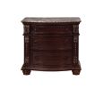 1Pc Traditional Style End Table 3-Drawer Nightstand with Marble Top Rich Brown Cherry Finish Solid Wood Wooden Bedroom