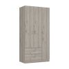 Three Door Armoire Clark, Bedroom, Light Gray