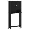 Washing Machine Cabinet BERG Black 29.9"x10.6"x64.8" Solid Wood