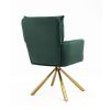 Green Velvet Contemporary High-Back Upholstered Swivel Accent Chair