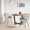 Light gray Modern PU easy cleaning Dining Chairs Set of 2 Handy comfortable Chairs Living Room Chairs Upholstered Chair with Black Metal Legs for Dini