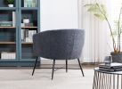 Modern Style 1pc Accent Chair Grey Sheep Wool-Like Fabric Covered Metal Legs Stylish Living Room Furniture