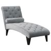 Grey Tufted Chaise