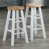 Element Counter Stools; 2-Pc Set; Natural & White