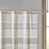 Cotton Stripe Printed Shower Curtain with Tassel