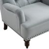 Luxurious Living Room Accent Chair 1pc Gray Velvet Upholstered Button Tufted Nailhead Trim Modern Living Room Furniture