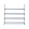 2 Set 4 Tiers Shoe Rack Shoe Tower Shelf Storage Organizer For Bedroom, Entryway, Hallway, and Closet Gray Color