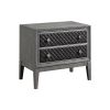 Modern Styling Bedroom 1pc Nightstand of 2 Drawers Faux Leather Upholstered Gray Classic Design Wooden Furniture