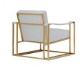 Larson Modern White Leatherette & Gold Accent Chair