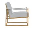 Larson Modern White Leatherette & Gold Accent Chair