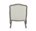 ACME Tania Chair w/Pillow, Cream Linen & Brown Finish LV01132