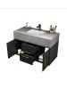 39.4'' Wall Mounted Single Bathroom Vanity with Stone Vanity Top