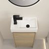 16 Inch Bathroom Vanity With Single Sink,Soft Closing Doors, Suitable For Small Bathrooms-BVC03418PLO