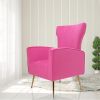 Velvet Accent Chair, Wingback Arm Chair with Gold Legs, Upholstered Single Sofa for Living Room Bedroom