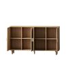 62.20"Elegant and Functional 4-Door Rattan Decorative Storage Cabinet,for Bedroom,Living Room,Office,Easy Assembly