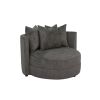 BOBBY Round Seating Upholstered Living Room Chair, Grey