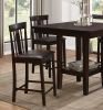 5pc Counter Height Dining Set Espresso Finish Counter Height Table with Shelf and 4 Counter Height Chairs Set Wooden Furniture Dining Kitchen Set