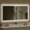 72Ã—36 inch LED-Lit bathroom mirror, wall mounted anti-fog memory Large Adjustable Brightness front and back light Rectangular Vanity mirror