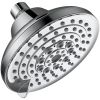 6 Spray Settings High Pressure Shower Head 5" Rain Fixed Showerhead - Chrome Adjustable Shower Head with Anti-Clogging Nozzles